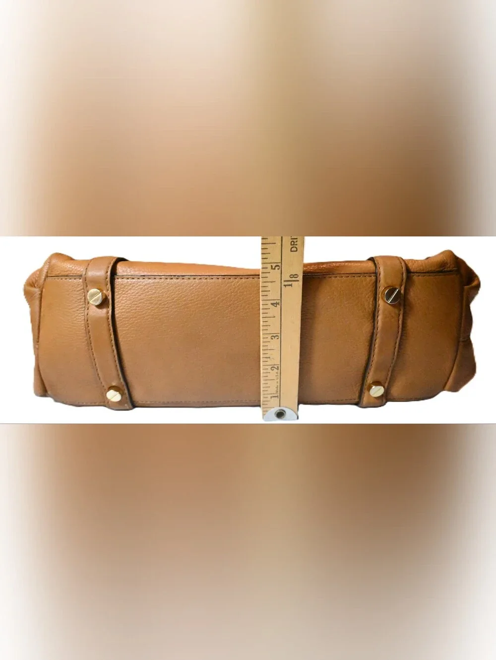 Micheal Kors Bedford Satchel Tan Pebbled Leather Top Handle Bag / Purse.